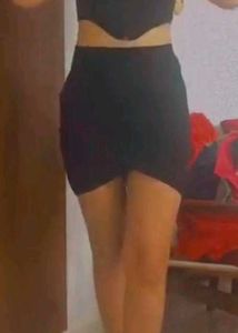 Black Ruched Skirt