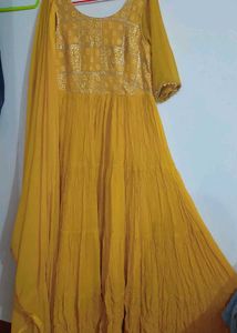 Beautiful Yellow Anarkali Gown