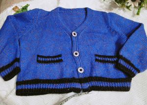 Cute Blue Knitted Cardigan