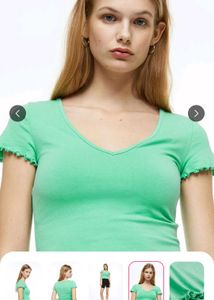 V-Neck Lettuce Trim T-Shirt size (xxs)