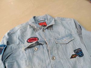 LOCOMOTIVE Denim Jacket with Patches, M Size