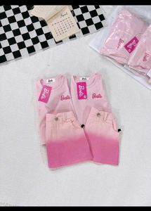 Pink Barbie Top with Lace Sleeves