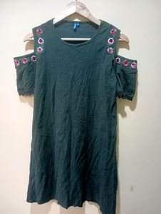 Chumbak Green Embroidery Top