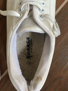 White Casual Lace-Up Sneakers