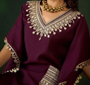 Afghanii cord set Elegant Purple Kurta and salwar