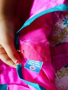 kids girl Pink Embroidered Kurta with Leggings