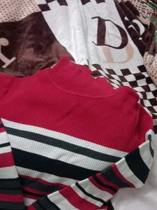 Striped Turtleneck Sweater