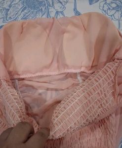 Ruched Puff Padded Sleeve Top