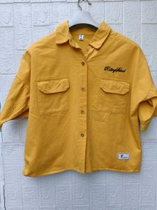 New with tag Oversized Yellow Button-Up Shirt