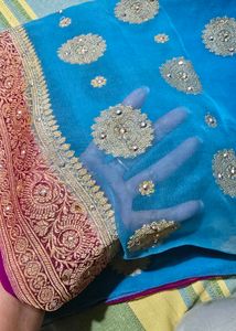 eligent saree with blouse(size-34)