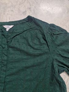 Plus Size Green Textured Top