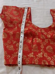 Stunning Red &amp; Gold Brocade Blouse