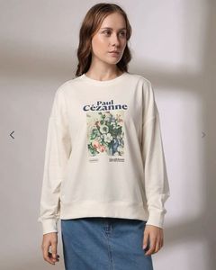 White Paul Cezanne Floral Print Sweatshirt
