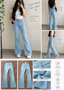 trendy light blue Flared bootcut Jeans
