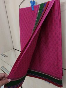Vibrant Pink Floral Saree