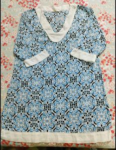 Blue Print Cotton Kurta soft material