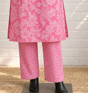 Pink Chevron Print Palazzo Pants