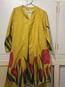 Yellow Cotton Kurta Set