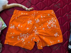 Bright Orange Floral Shorts UK size 10