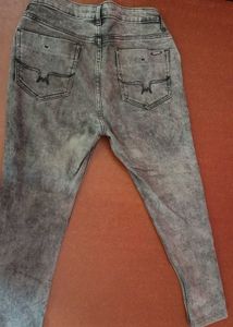 Stylish Grey Acid Wash Jeans