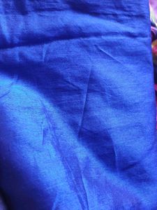 Vibrant Blue Saree with Gold Border