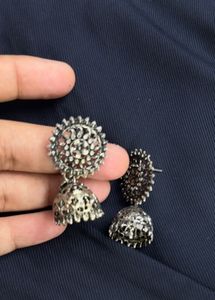 Oxidised Silver Jhumki