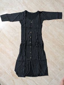 Striped Black Kurta