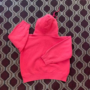 Hot Pink cropped boxy fit Hoodie