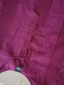 Maroon Striped Kurta