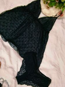 Sheer Polka Dot Babydoll slip with brief 👍
