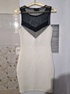 Chic Cream and Black Sheath Dress
