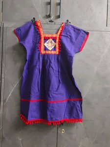 Purple Kurta with Red Trim