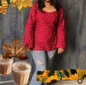 Vibrant Red Bandhani Print short Kurta