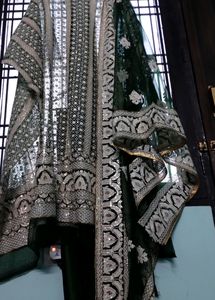 Heavily Embroidered Machine Chickenkari Dress