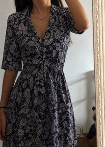 Paisley Print Button-Up Dress