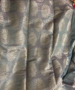 Elegant Blue Saree with Intricate Weaving