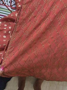 Orange Embroidered Ethnic Dress