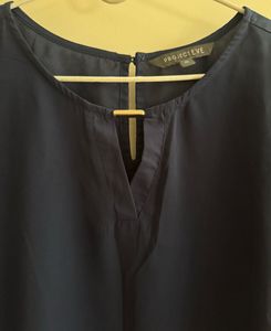 Projecteve - Chic Navy Blue Ruffle Sleeve Top