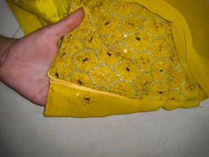 Mustard Yellow Embroidered Lehenga Choli Set
