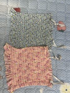 Smocked Crop Tops - Set of 2