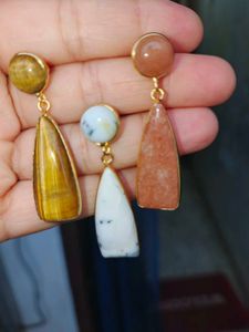 Boho Gemstone Drop Earrings