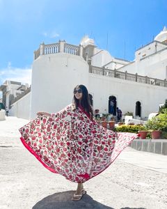Angrakha Full Flare Floral Dress