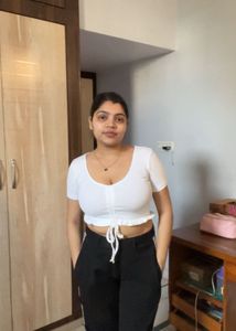 White Crop Top with Drawstring stretchable