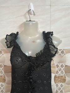 Black Ruffle Mini Dress