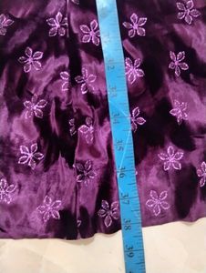 Elegant Purple Velvet Floral Dress