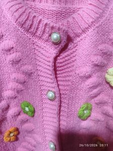 cute korean pink cardigan