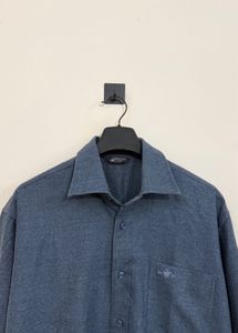 Classic Men's Blue Button-Up Shirt