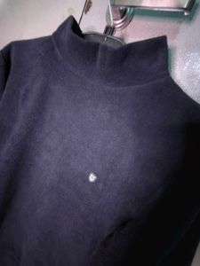 Women's Navy Mock Neck Fleece Pullover