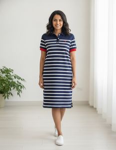 Ralph Lauren Navy & White Striped Polo Dre