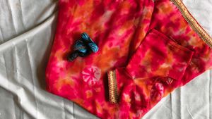 Vibrant Tie-Dye Saree with Blouse